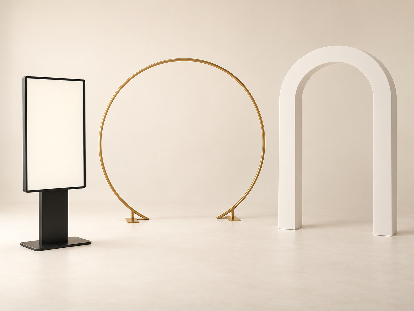Representative digital display and ceremony arches
